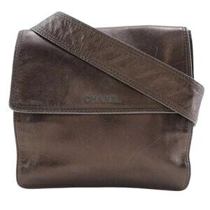 CHANEL One Belt Shoulder Bag bronze Calfskin Women